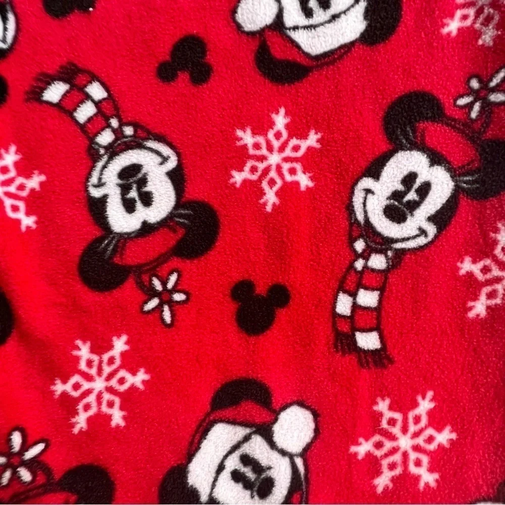 Disney Women’s Mickey and Minnie Fleece Christmas Pajama Pants Red Size Large - Picture 5 of 5